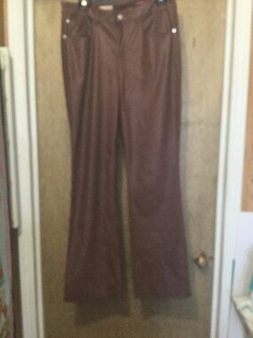 Pilcro faux leather pants 32 in waist 32 inseam excellent condition brown